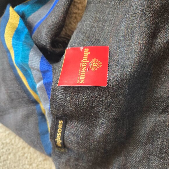 NWOT Ahujasons Wool Lightweight Stripe Scarf - Picture 4 of 10